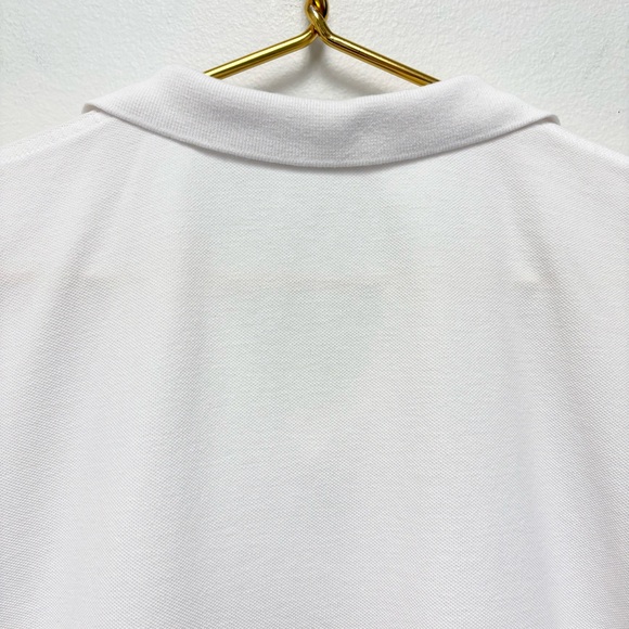 Polo Ralph Lauren Boxy Fit Cropped Polo Shirt Size‎ Large White Pique Cotton - Picture 9 of 11